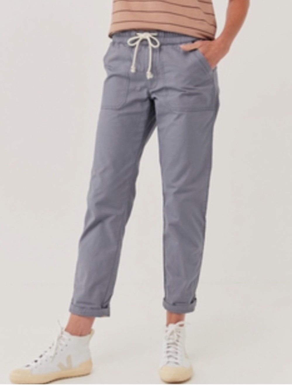 Pact Woven Twill Roll Up Pant Granite Lavender Medium